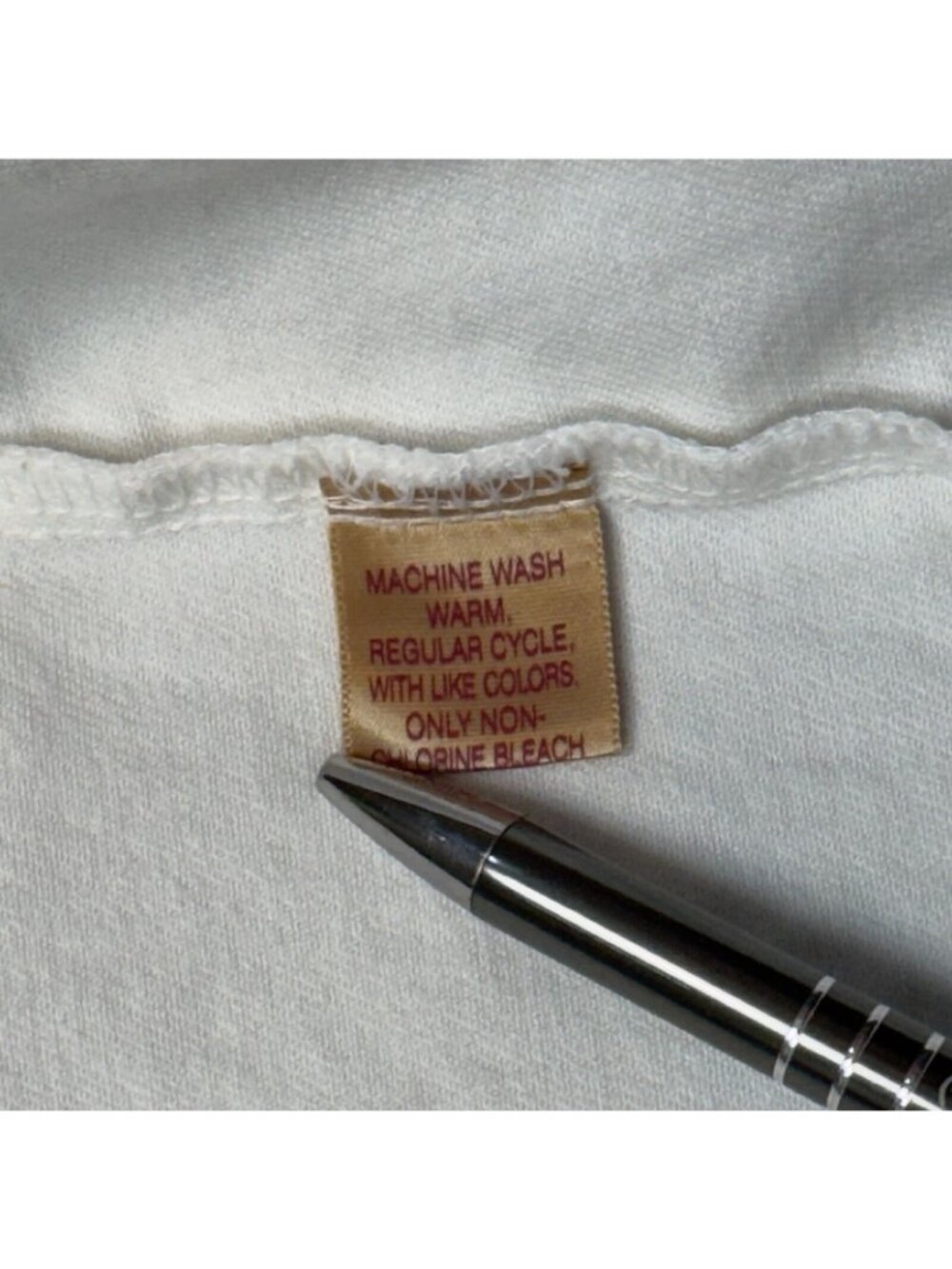 NorthCrest Denim Jacket Womens Sz Large White Full Zip Long Sleeve Chest Pockets - Picture 15 of 16